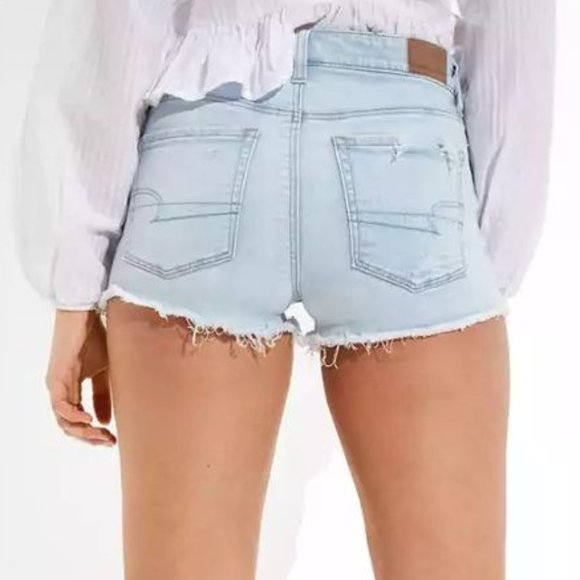 American Eagle Shorts - Acid Wash Super Hi-Rise Shortie - Picture 1 of 7